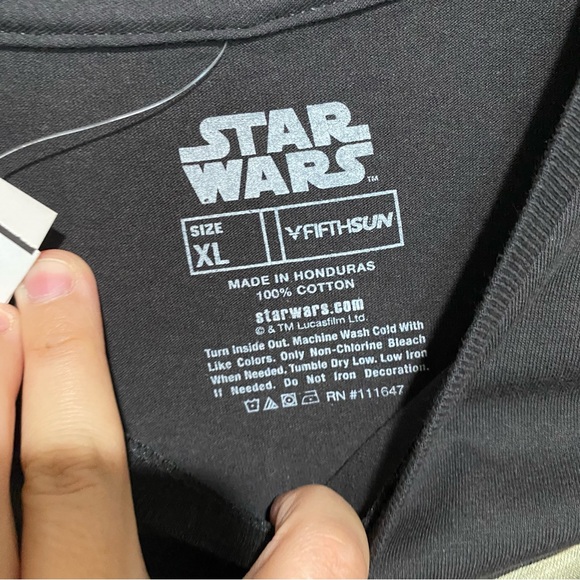 NWT Star Wars Black Tee with Baby‎ Yoda and Purple Accent Size XL - Picture 5 of 12